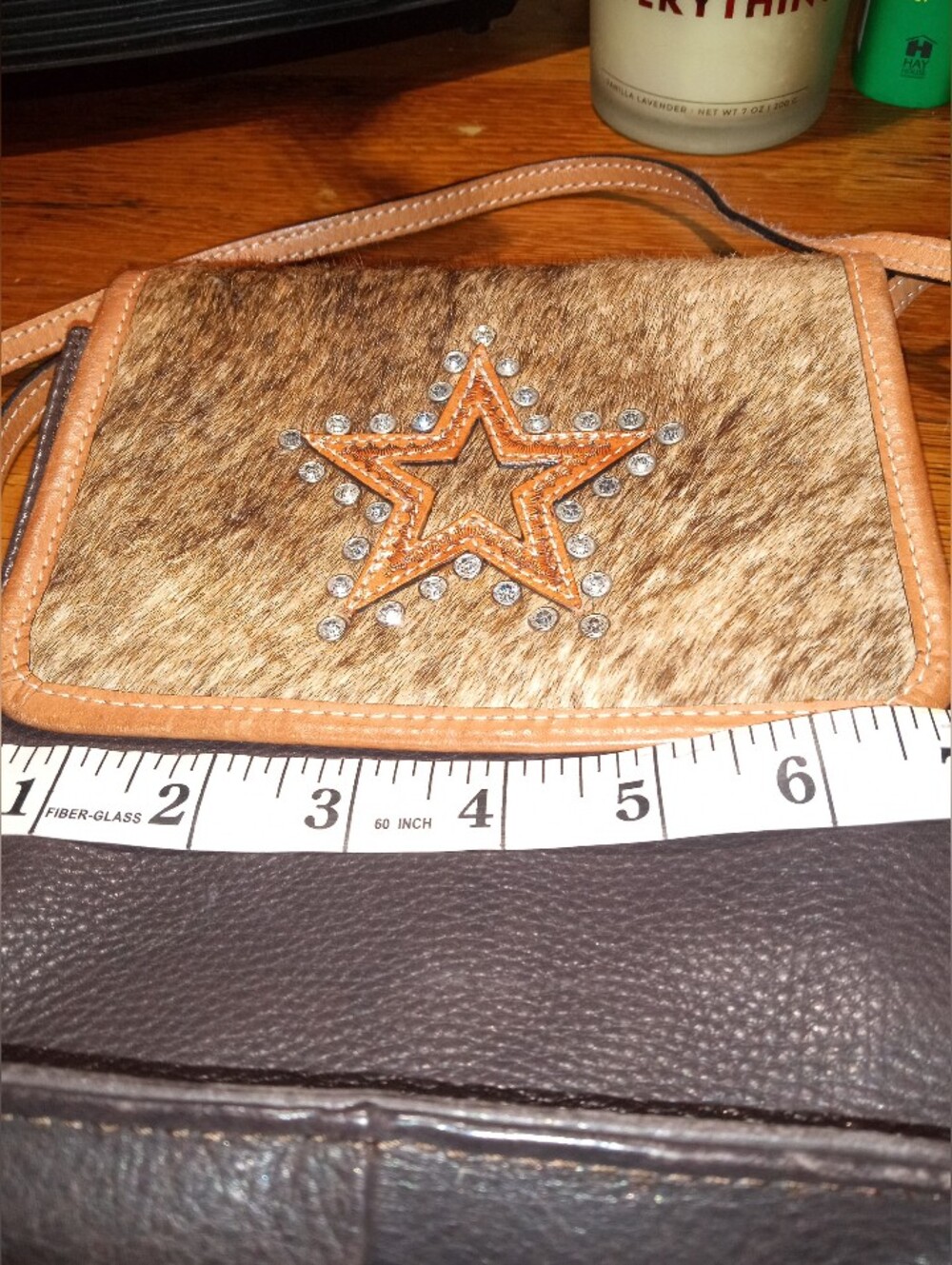 Montana Silversmiths Brown Haircalf Star-Studded Crossbody